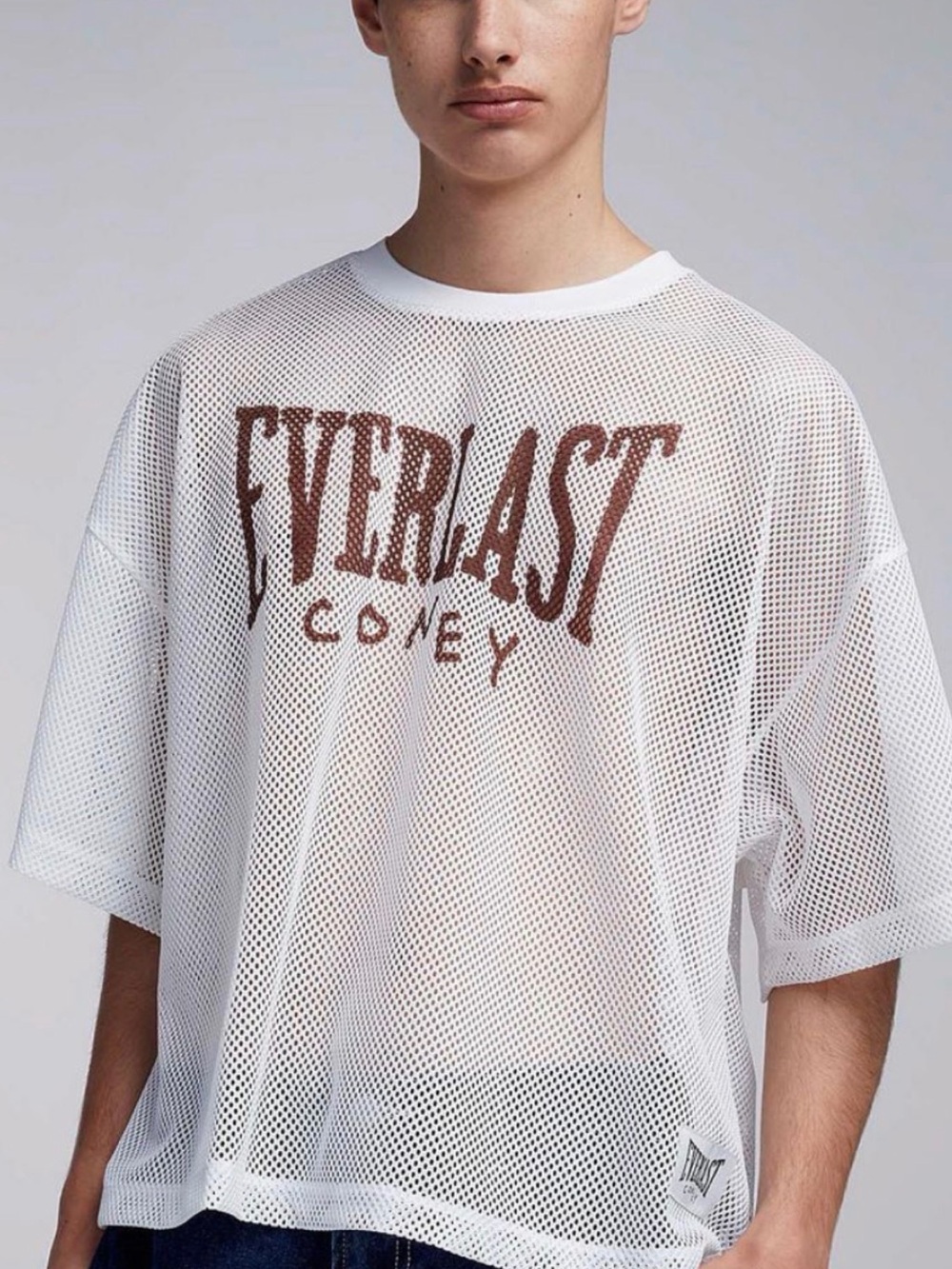 Everlast x Coney Island Picnic White Mesh Graphic Oversized Tee